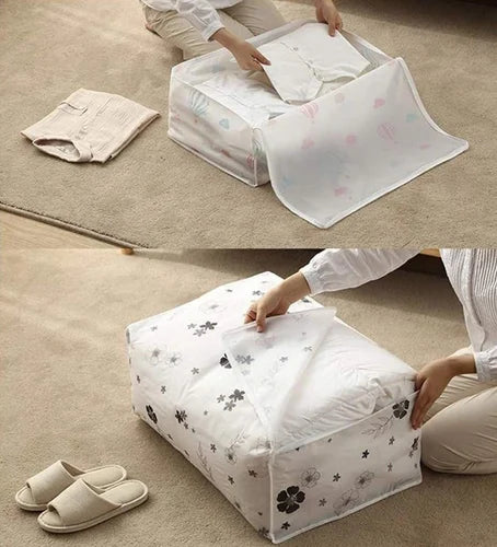 Foldable Waterproof Storage Bag/Blanket Storage Bag Under-Bed Quilt Clothes Storage Bag, Zipper