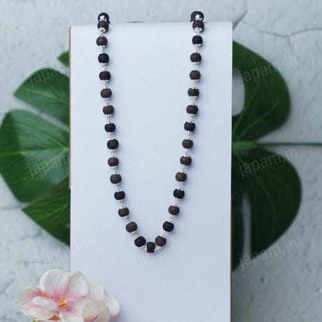 Karungali Mala Silver Cap