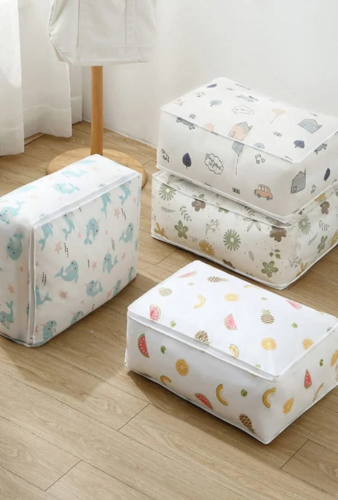 Foldable Waterproof Storage Bag/Blanket Storage Bag Under-Bed Quilt Clothes Storage Bag, Zipper