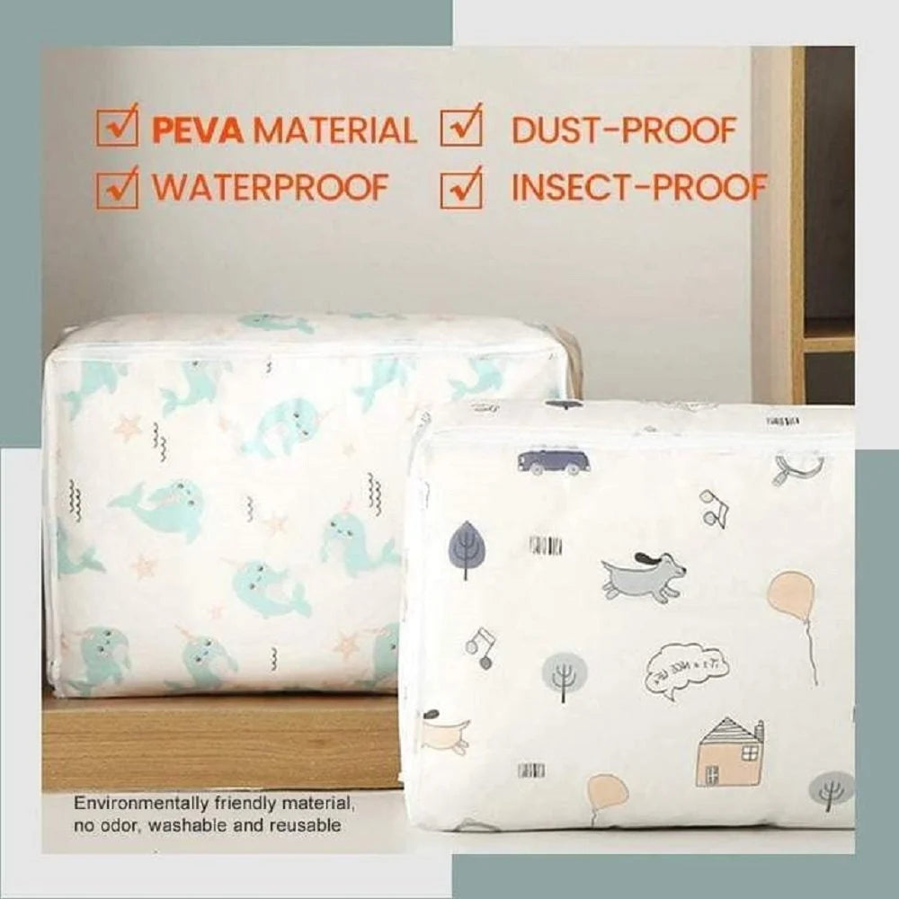 Foldable Waterproof Storage Bag/Blanket Storage Bag Under-Bed Quilt Clothes Storage Bag, Zipper