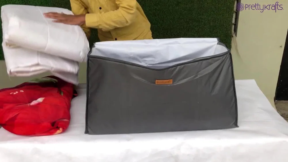 Foldable Waterproof Storage Bag/Blanket Storage Bag Under-Bed Quilt Clothes Storage Bag, Zipper