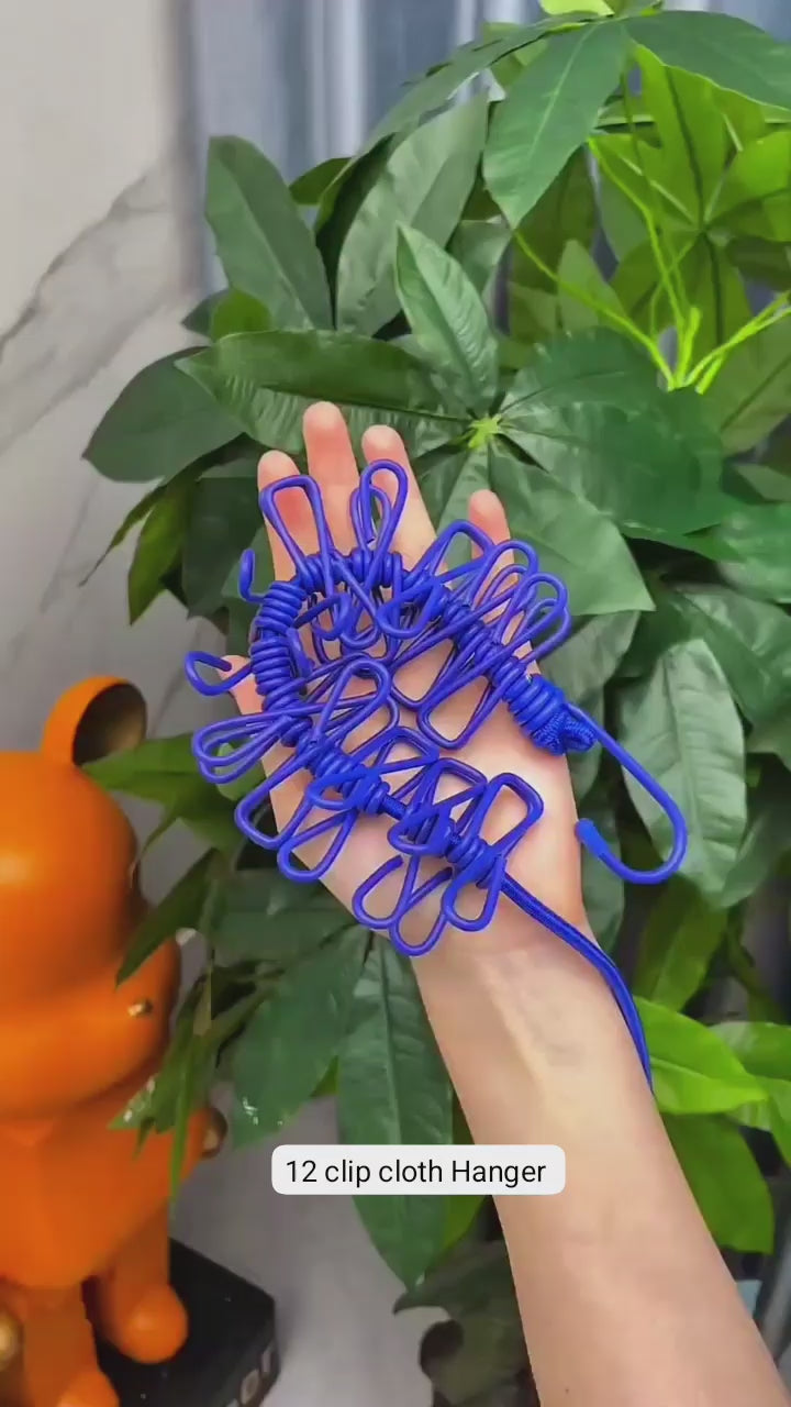 Cloth Drying Rope with Hooks-12 Clips (BUY 1 GET 1 FREE)
