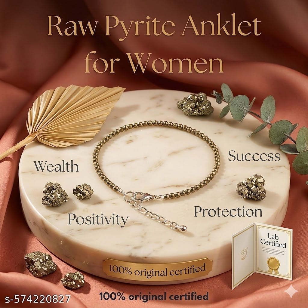 Raw Pyrite Crystal Anklet