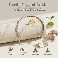 Raw Pyrite Crystal Anklet