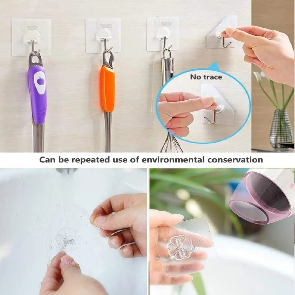 Stainless Steel Self Adhesive Wall Hook (Pack of 12) (BUY 1 GET 1 FREE)